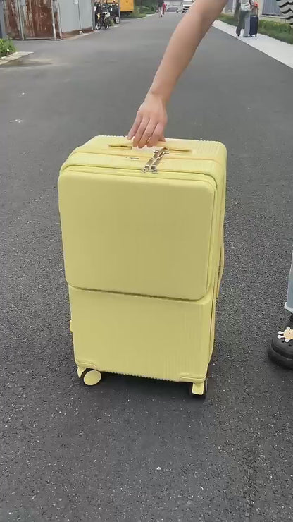 Manufacturer Design Spinner Luggage Phone Holder Drink Holder Suitcase Travelling Trolley Bag Luggage Set with Usb Charging
